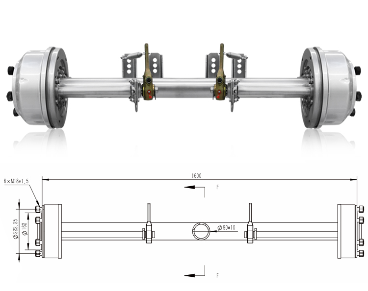 Small trailer axle 