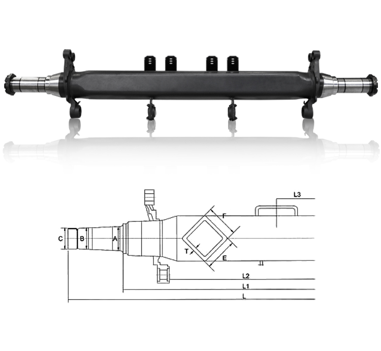 American type trailer axle tube