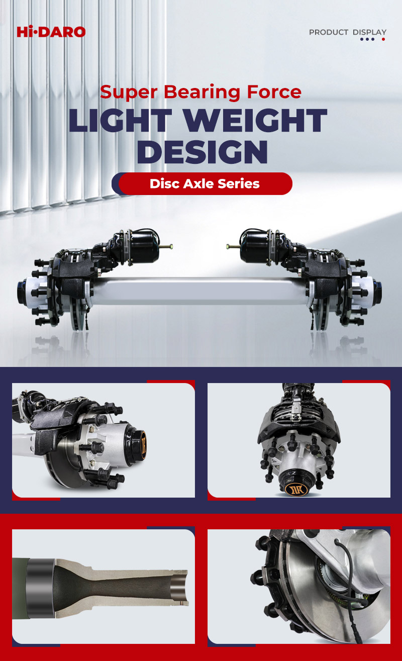 trailer axle with disc brake